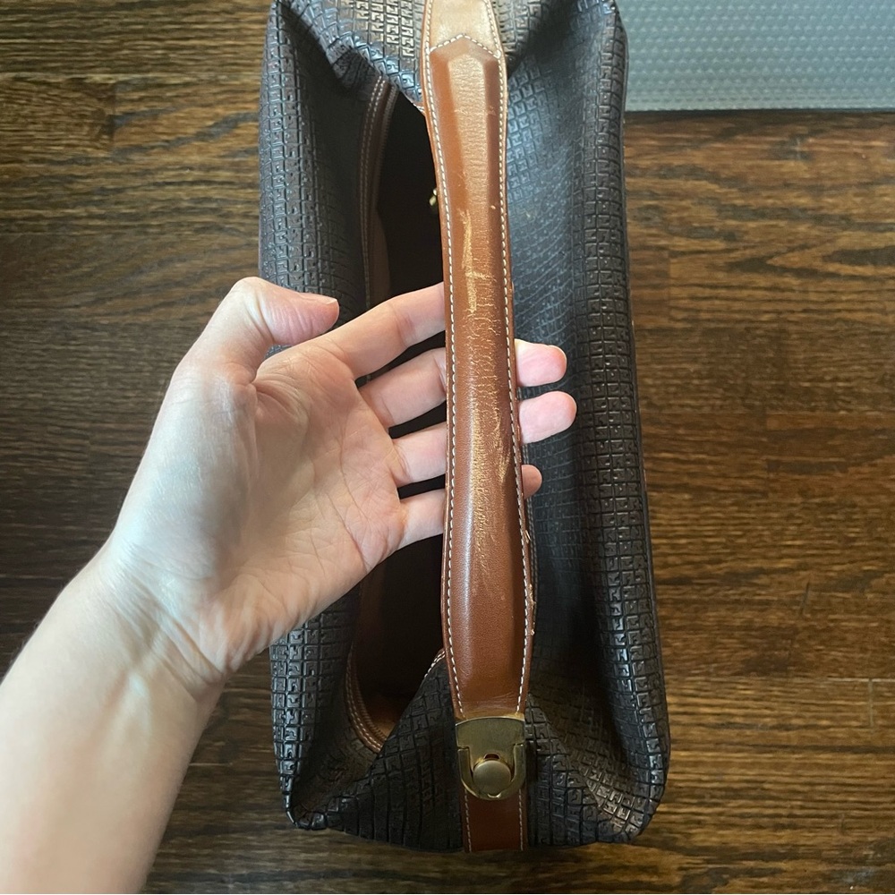 Vintage 1980s Ted Lapidus Designer Leather Embossed Travel Vanity Case - Picture 5 of 9